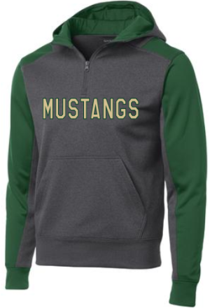 ZIP HOODIE GREY WITH GREEN TRIM